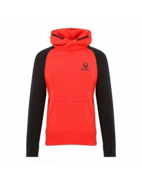 SUDADERA HOODIE RED-BLACK GURU