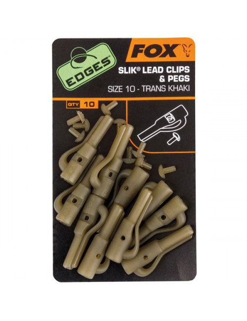 Slik lead clip + pegs Khaki SIZE10 FOX